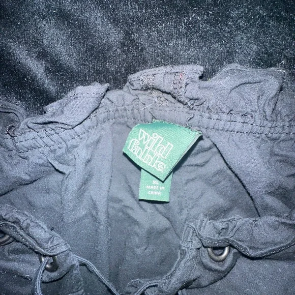 wild fable Black Lace-Up Off-Shoulder Puff Sleeve Top - Picture 4 of 4